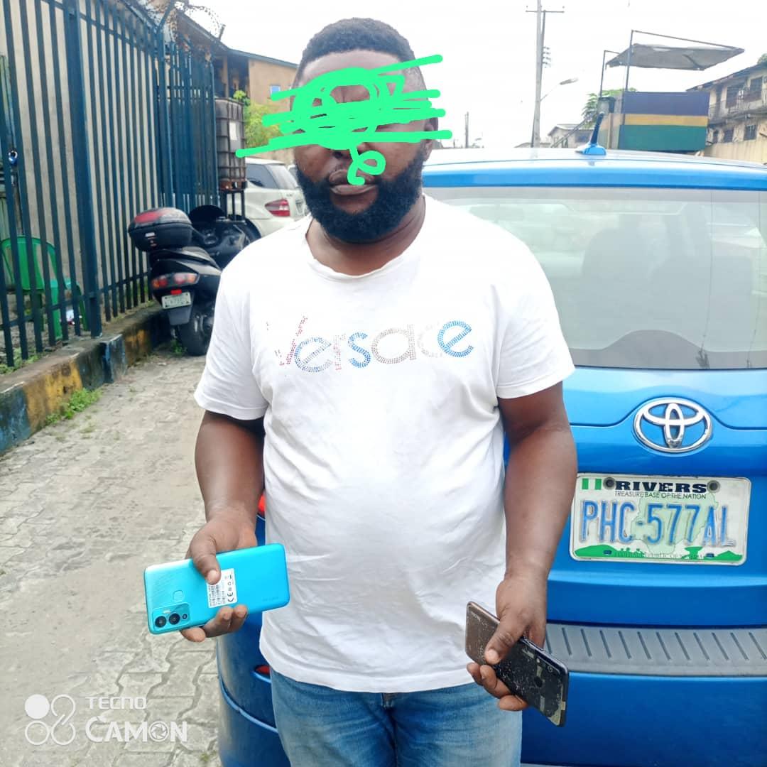  39-year-old bolt driver, Obinna Dike who was  arrested for alleged armed robbery on the 10th August 2022 by operatives of police C4i Intelligence Unit in Rivers