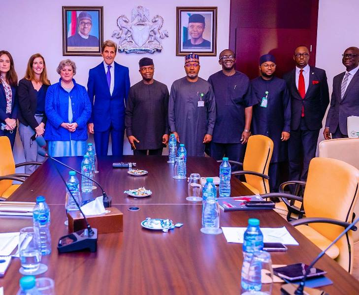 Kerry and Osinbajo with others during the meeting