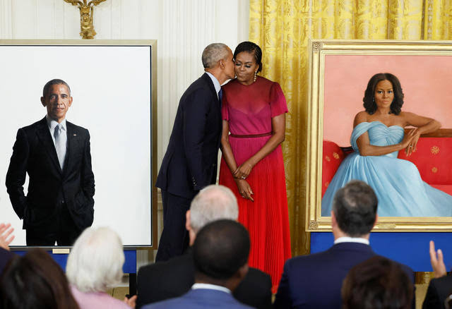 Obama and wife Michelle, unveiling their portraits at White House as former US  president and First Lady respectively.