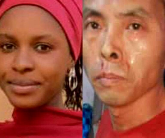 A Chinese national resident in Kano , Geng Quangrong:,  stabbed his girlfriend, Ummu Kulthum of Kabuga Quarters, Dorayi Babba (left) to death