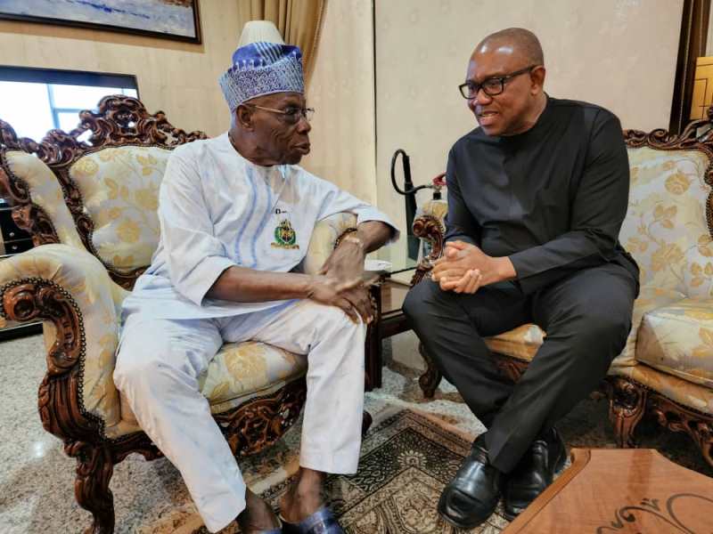 Obasanjo with the Labour Party's presidential candidate