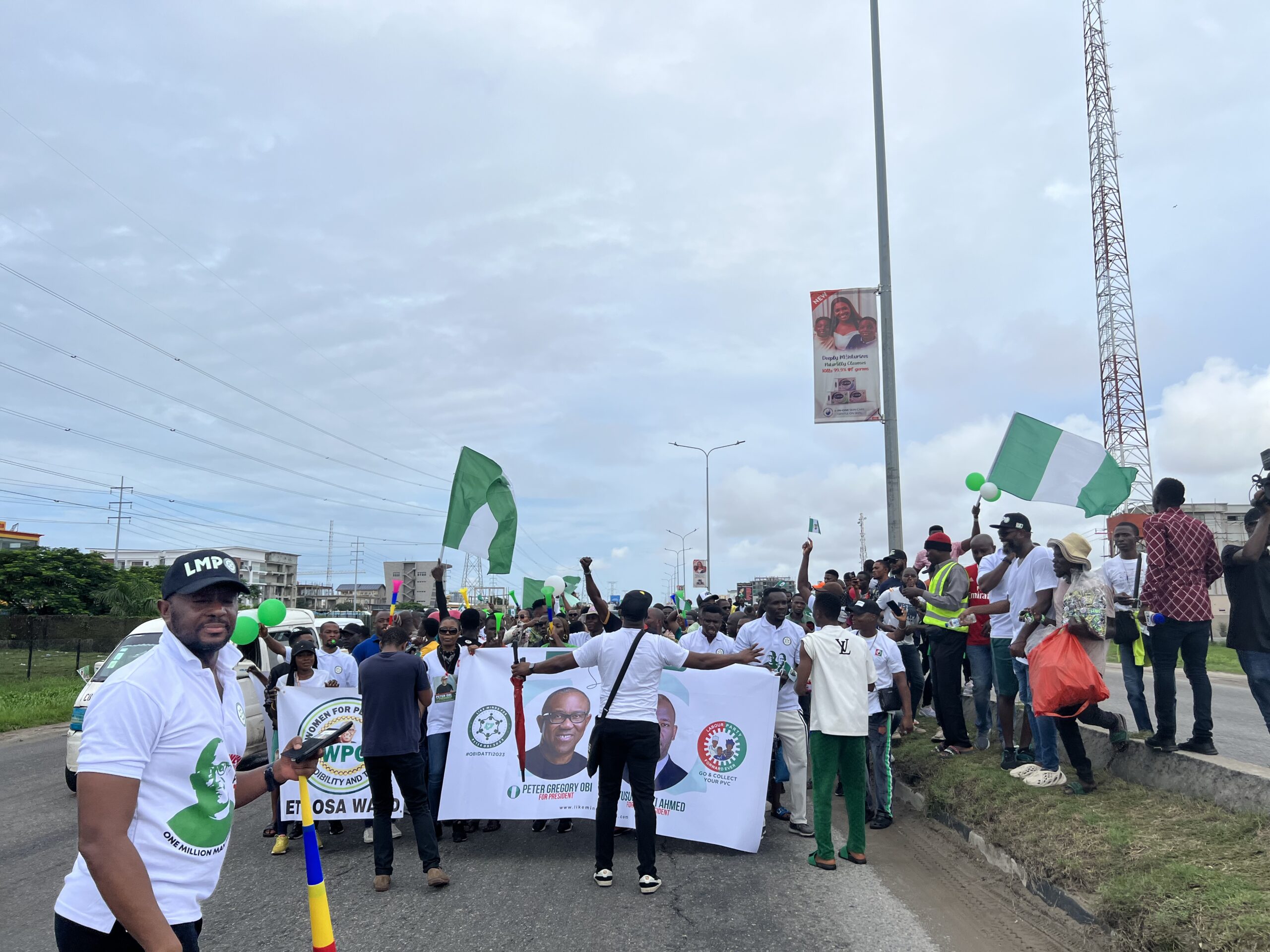 Nigerian youths march for Peter Obi in Lekki