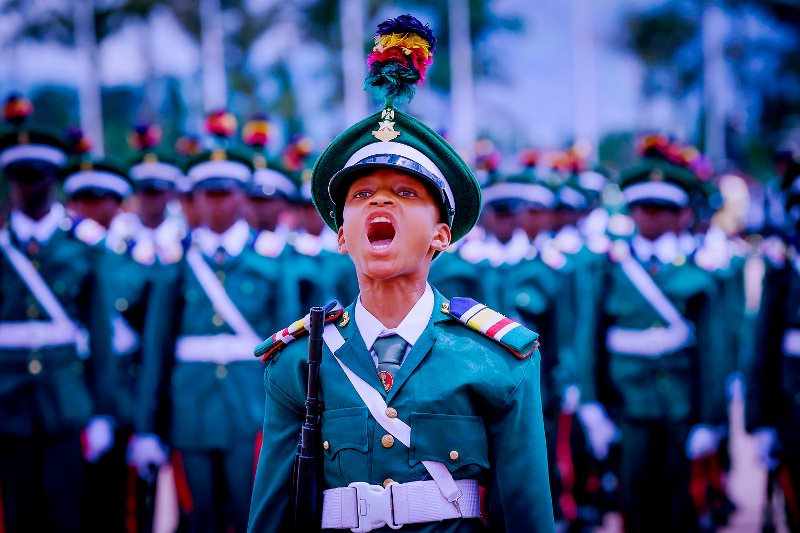 A young boy displaying at the Eagle Square