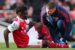 Bukayo Saka went off injured for Arsenal on Sunday