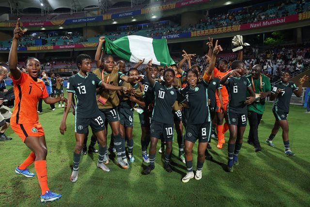The victorious Nigerian Flamingos