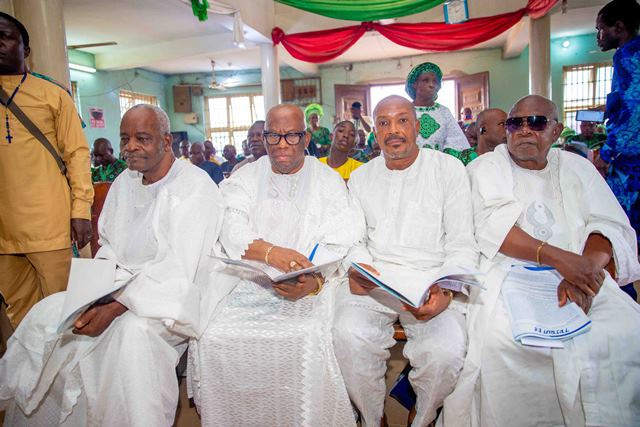 Members of the Young Men Christian Association at the burial ceremony of Mrs Christianah Iyiola Taiwo held in Ibadan
