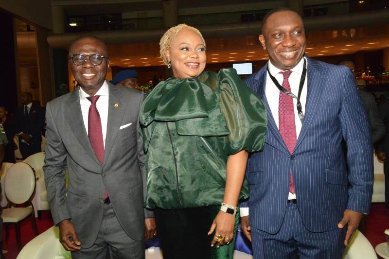 L-R: Sanwo-Olu, Mary Iwelumo and Egube at the event