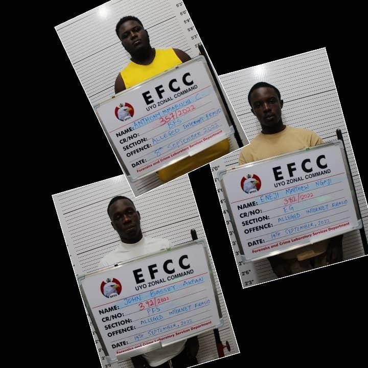 Faces, names of internet fraudsters jailed in Calabar, Uyo