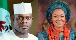 Kogi governor Yahaya Bello and PDP senatorial candidate, Natasha Akpoti