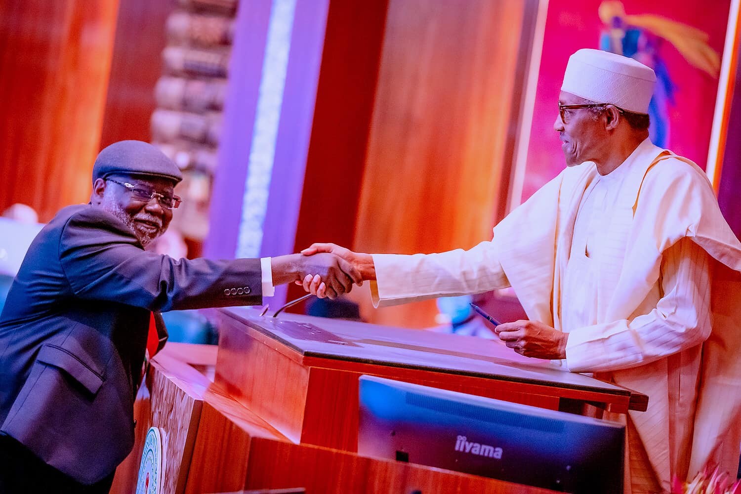 President Muhammadu Buhari has sworn in Justice Olukayode Ariwoola as substantive Chief Justice of Nigeria at the Council chamber of the State House, Abuja, on Wednesday.