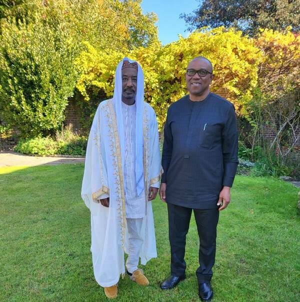 Sanusi with the LP's Presidential candidate during the visit in UK