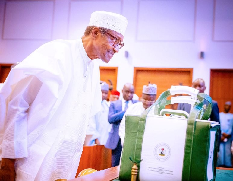 The president laying the budget before the National Assembly