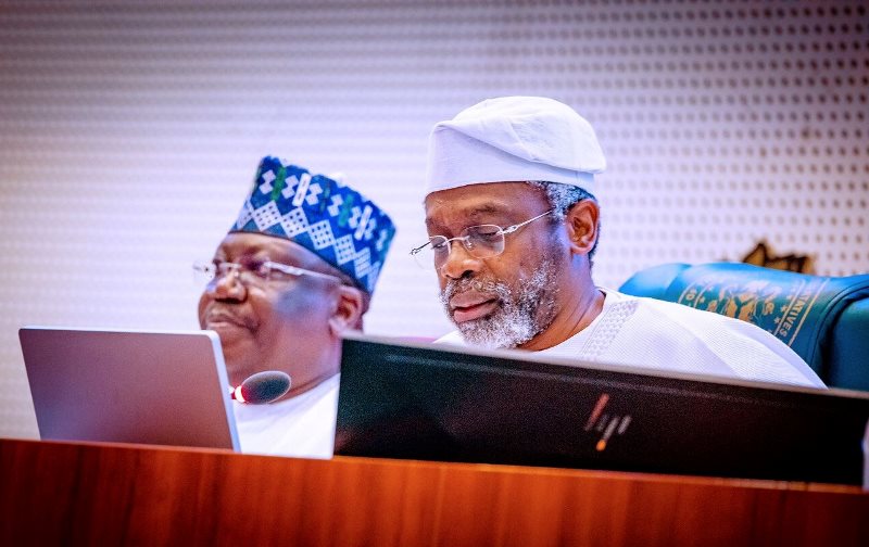 Lawan and Gbajabiamila during the budget presentation