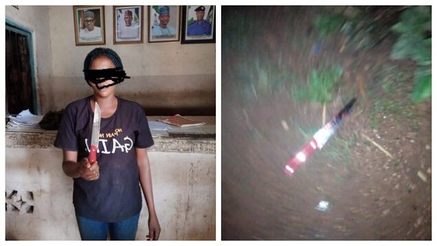 Police arrest girl in Mararaba community of Nasarawa state for stabbing lover dead during a fisticuffs behind a popular hotel in the area.