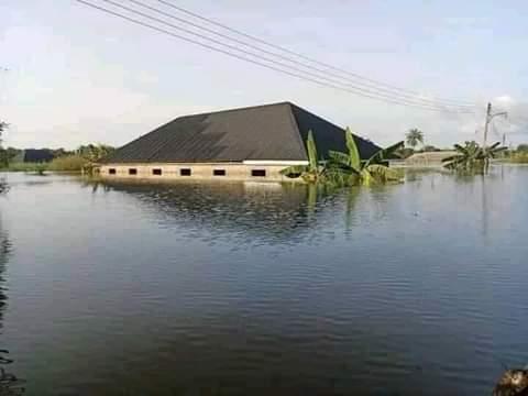 Flooded community in Rivers