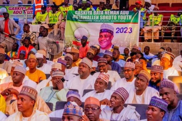 Members of the Peoples Democratic Party (PDP) in Sokoto state during inauguration of its governorship campaign council for the 2023 General Elections.