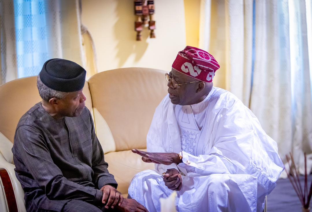 Tinubu Storms Aso Rock Villa, Meets With Osinbajo (Photos) - P.M. News