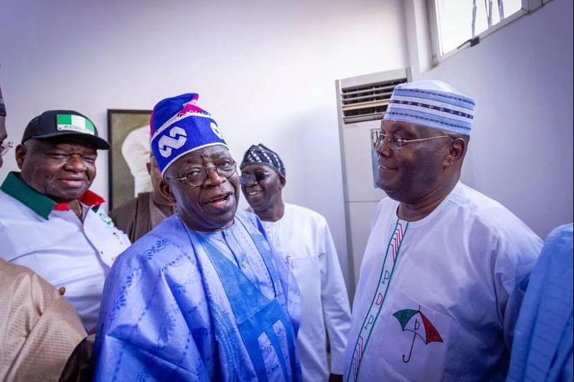 The two presidential candidates at the Nnamdi Azikiwe International Airport, Abuja