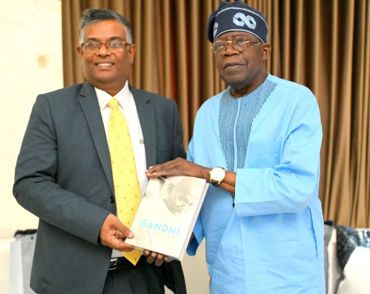 Balasubramanian and Tinubu during the visit to his residence in Abuja.