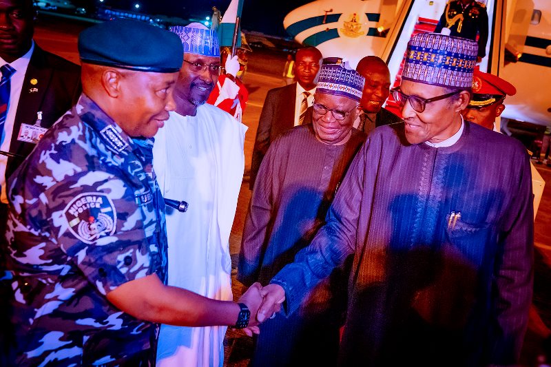 The president welcomed back to Nigeria
