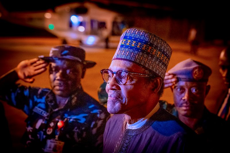 The president arrives from London