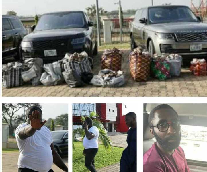 The suspects and the cash recovered from them