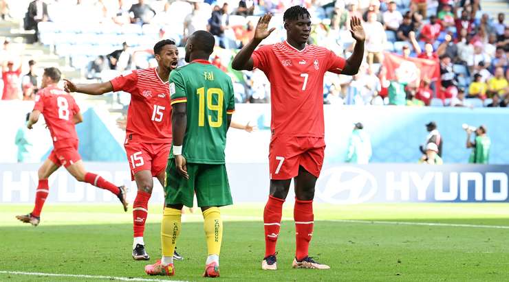 Embolo scores against Cameroon but did not celebrate