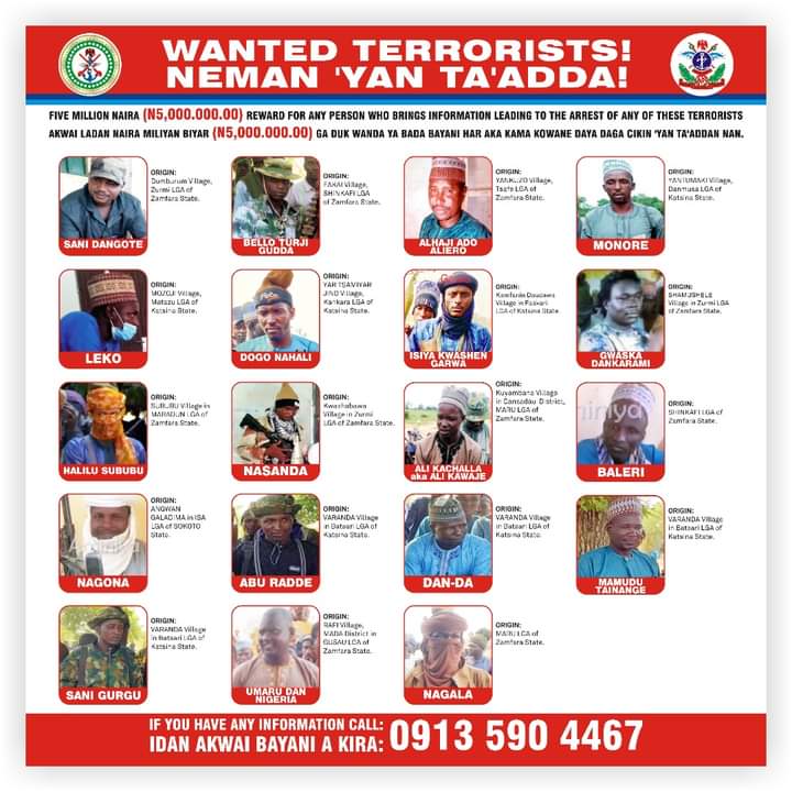 Nigeria's military establishment releases names, identities of 19 commanders behind terrorist activities in North East, North West