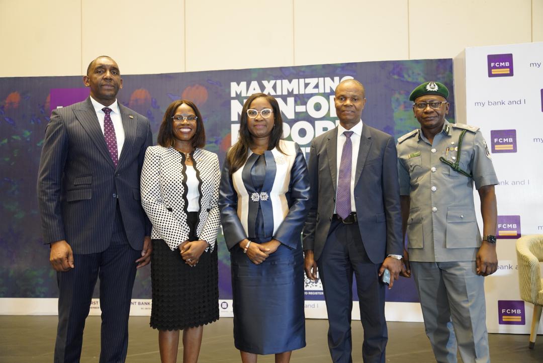 From left: Divisional Head, Emerging Corporates, First City Monument Bank (FCMB), Mrs. Chinyere Muda-Sanusi; Divisional Head, Corporate Banking, Mrs. RonkeJibodu; Divisional Head, Transaction Banking, Mrs.Rolayo Akhigbe; Executive Director, Wholesale Banking, Mr. Obaro Odeghe; Managing Director of the Bank, Mrs. Yemisi Edun; Group Head, Products & Channels, Mr. Olumide Awoderu; Zonal Head, Victoria Island/Lekki, Mrs. Omowunmi Kalejaiyeand Export Trade Manager of the Bank, Mr. Anthony Odabor, during a Seminar on ‘’Refocusing Nigeria's Economic Development Through Non-Oil Exports’’, organised by FCMB held on November 1, 2022 in Lagos.