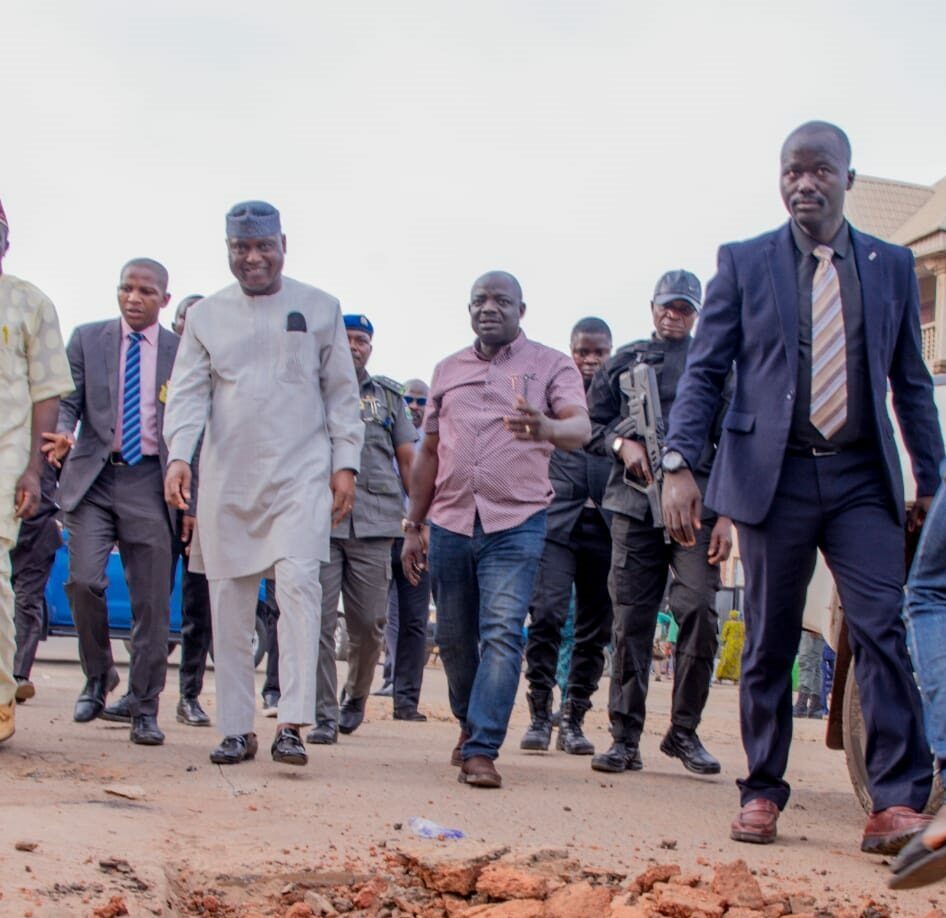 Governor Oyebanji inspecting roads in Ado Ekiti