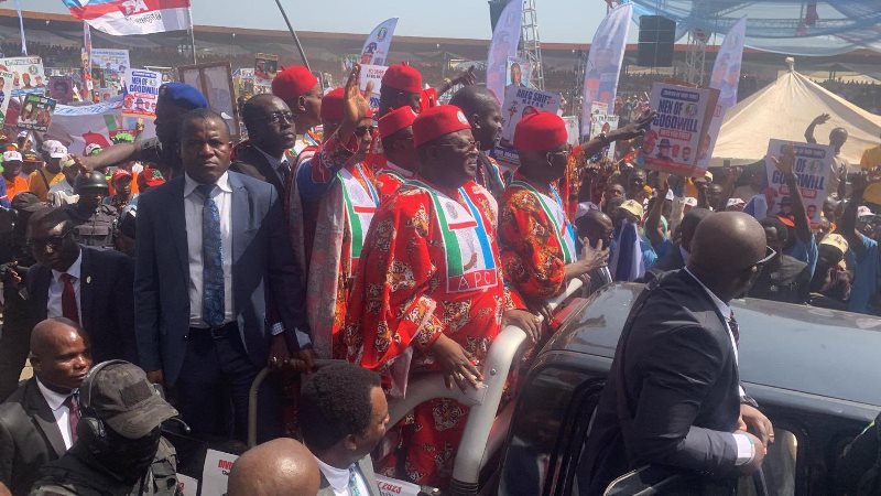 The APC's presidential candidate at the rally in Ebonyi
