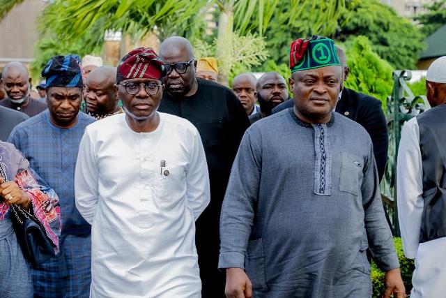 Governor Sanwo-Olu and Obasa at the burial