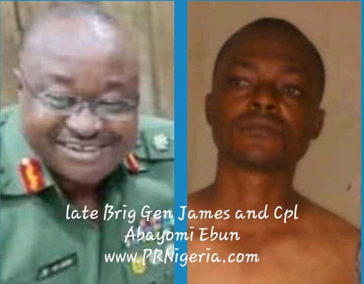 Army detains Corporal Abayomi Ebun for crushing to death Brig. Gen. A. O James, the Director of Finance, NAFRC, in Lagos.