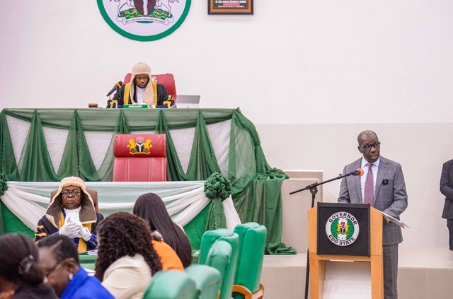 Obaseki presenting 2023 budget to the State House of Assembly