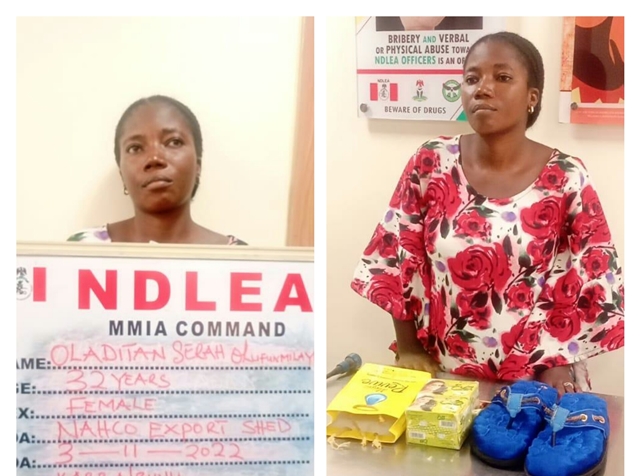 NDLEA Smashes Female Drug Dealer With Cocaine, Cannabis Enroute Dubai ...