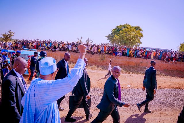 The president arriving the venue of the event