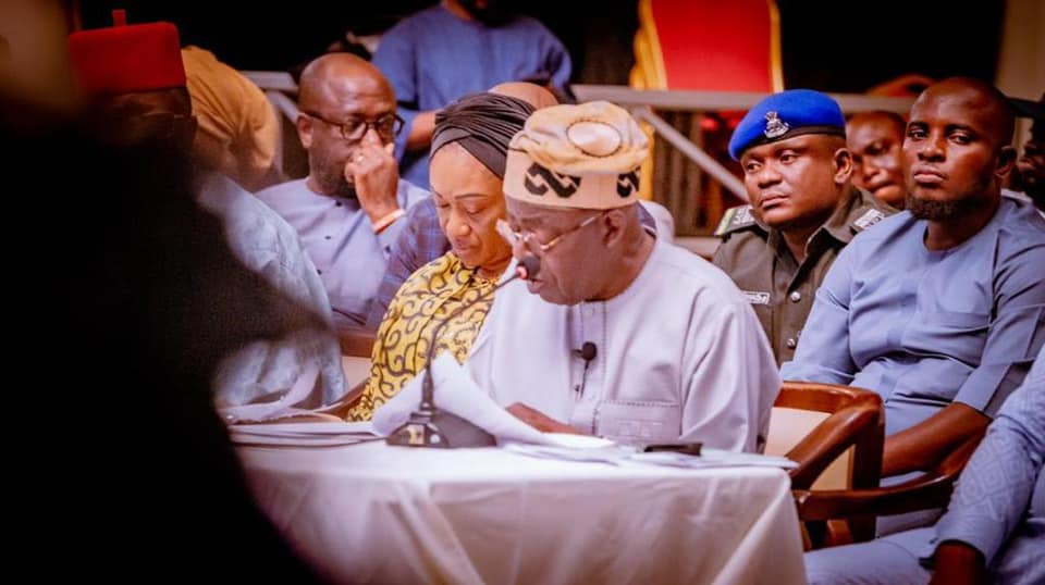 Asiwaju with his wife, Oluremi at the event