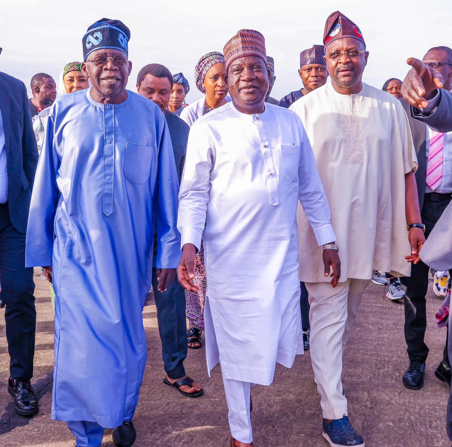 Bola Tinubu, the APC presidential candidate for 2023 election, arrive in Jos, the capital of Plateau State for the kick off of his campaign