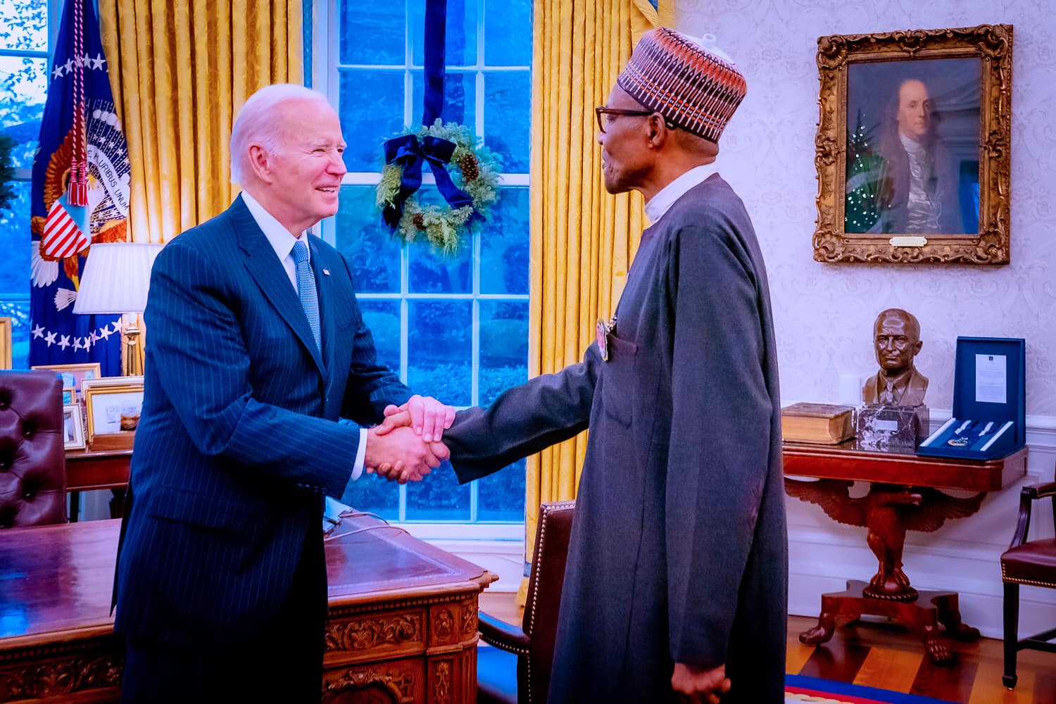 President Joe Biden of the United States praises President Buhari for his efforts in deepening democracy in Nigeria and Africa.