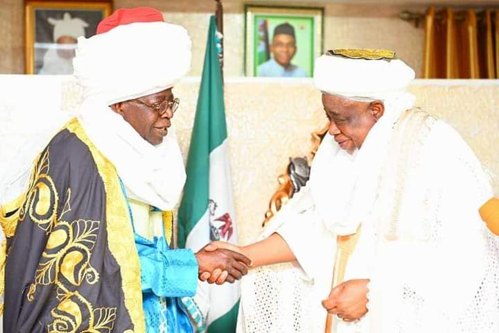  Emir of Birnin Gwari in Kaduna State, HRH  Zubairu MaiGwari II  confers Dakari Birnin Gwari title on APC presidential candidate Bola Tinubu