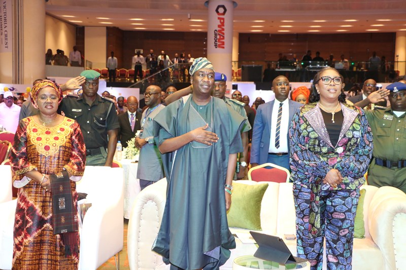 L-R: Secretary to the Lagos State Government, Mrs. Folashade Jaji; Deputy Governor, Dr. Kadri Obafemi Hamzat and Special Adviser to the Governor on Housing, Mrs. Toke Benson-Awoyinka at the 3rd Lagos Real Estate Market Place Conference and Exhibition, themed: “Town Hall Meeting on the Lagos Real Estate Emerging Markets- Mitigating the Potential Risks” held on Tuesday at Eko Hotel, Victoria Island, Lagos.