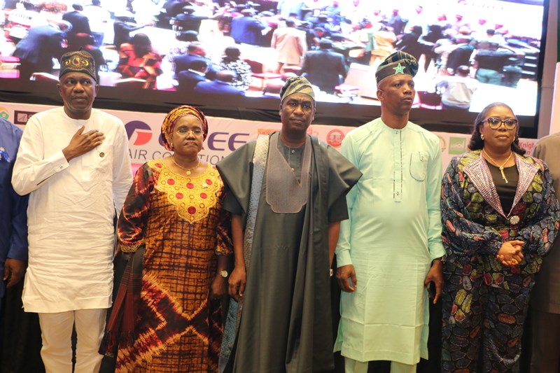 L-R: Lagos State Commissioner for Housing; Hon. Moruf Akinderu-Fatai; Secretary to the Lagos State Government, Mrs. Folashade Jaji; Deputy Governor, Dr. Kadri Obafemi Hamzat; Lagos State House of Assembly, Chairman, House Committee on Housing, Hon. Rasheed Makinde and Special Adviser to the Governor on Housing, Mrs. Toke Benson-Awoyinka at the 3rd Lagos Real Estate Market Place Conference and Exhibition, themed: “Town Hall Meeting on the Lagos Real Estate Emerging Markets- Mitigating the Potential Risks” held on Tuesday at Eko Hotel, Victoria Island, Lagos.