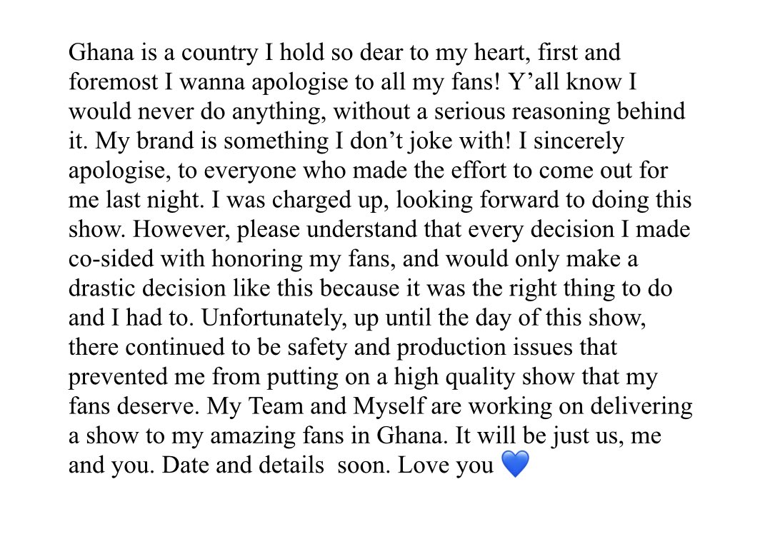 Wizkid begs Ghana fans 
