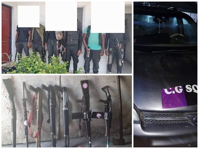 Police arrest six suspects who disguised as members of a vigilante group to rob, kidnap people in some parts of Delta state, recover weapons