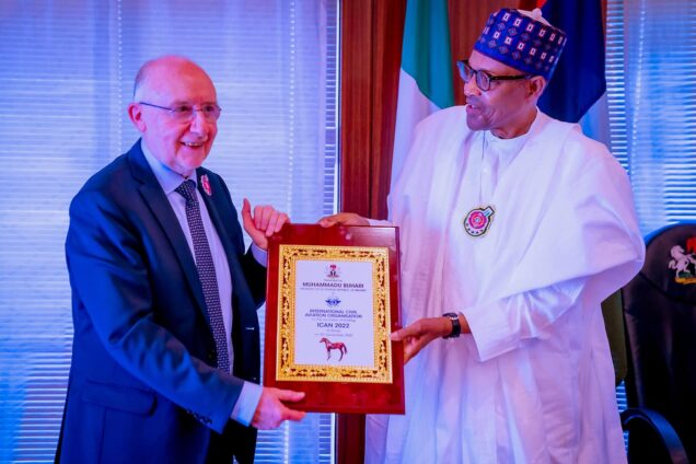 President Buhari receives in audience Mr Salvatore Sciacchitano, President of International Civil Aviation Organisation (ICAO) in State House on 5th Dec 2022