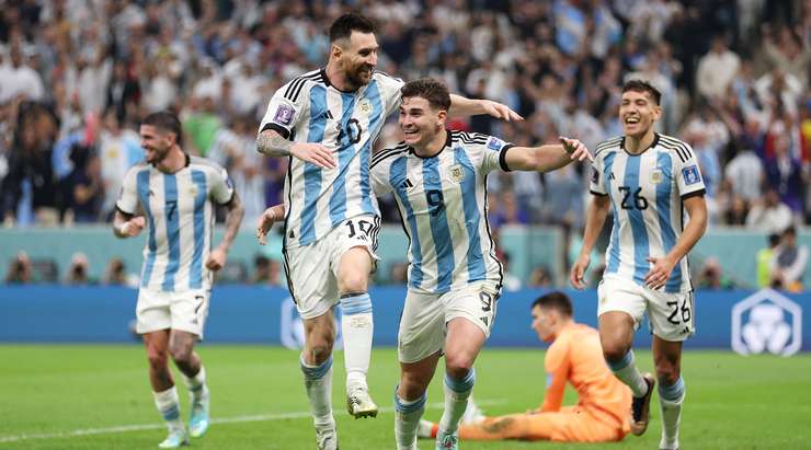 Messi reacts after guiding Argentina to World Cup final
