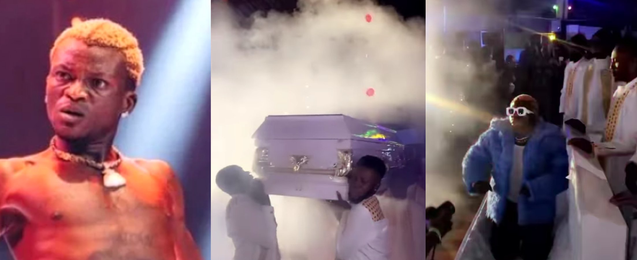 Portable sets tongues wagging with coffin entrance to show
