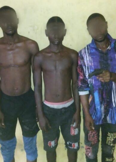 Police nab 3 suspected kidnappers, rescue victim from in their hideout  in Obelle community of  Emohua local Government Area  of Rivers state.