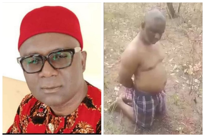 Gunmen release video showing kidnapped Chairman of Ideato North Local Government of Imo State, Chris Ohizu being beheaded.