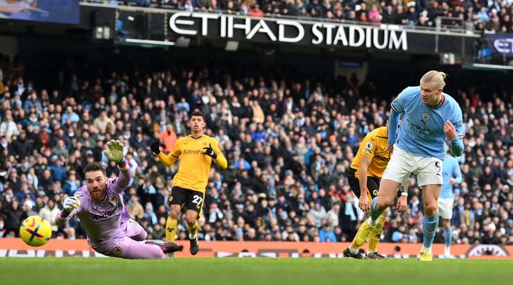 Haaland scored a hat-trick against Wolves